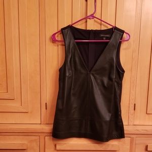 Banana Republic. Black leather tank top